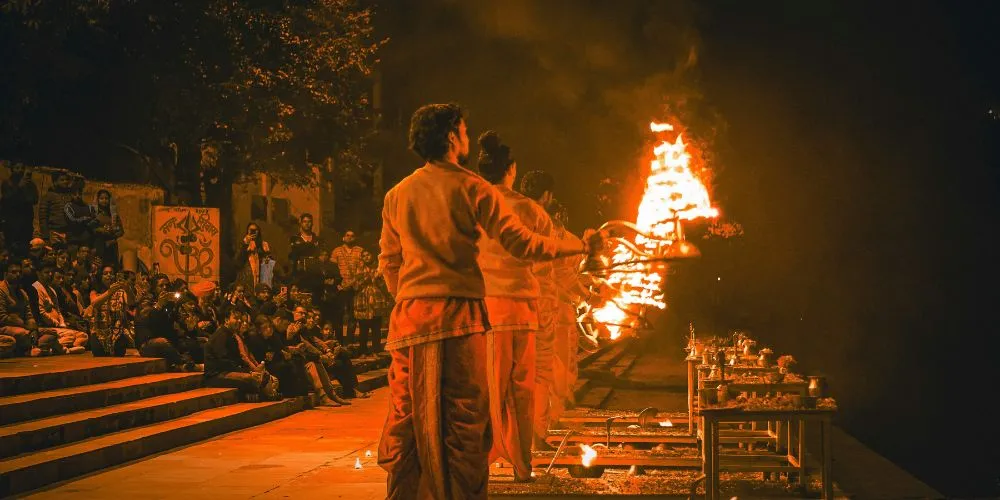 Ganga Aarti at Triveni Ghat, Rishikesh