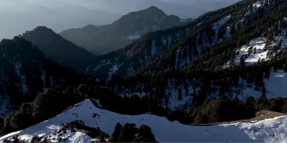 Snow Cladded mountains on the trek